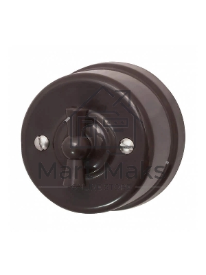 Выключатель проходной поворотный Bironi B1-201-22 1-кл. ОП Лизетта 10А IP20 ретро 4 полож. ABS-пластик коричневый