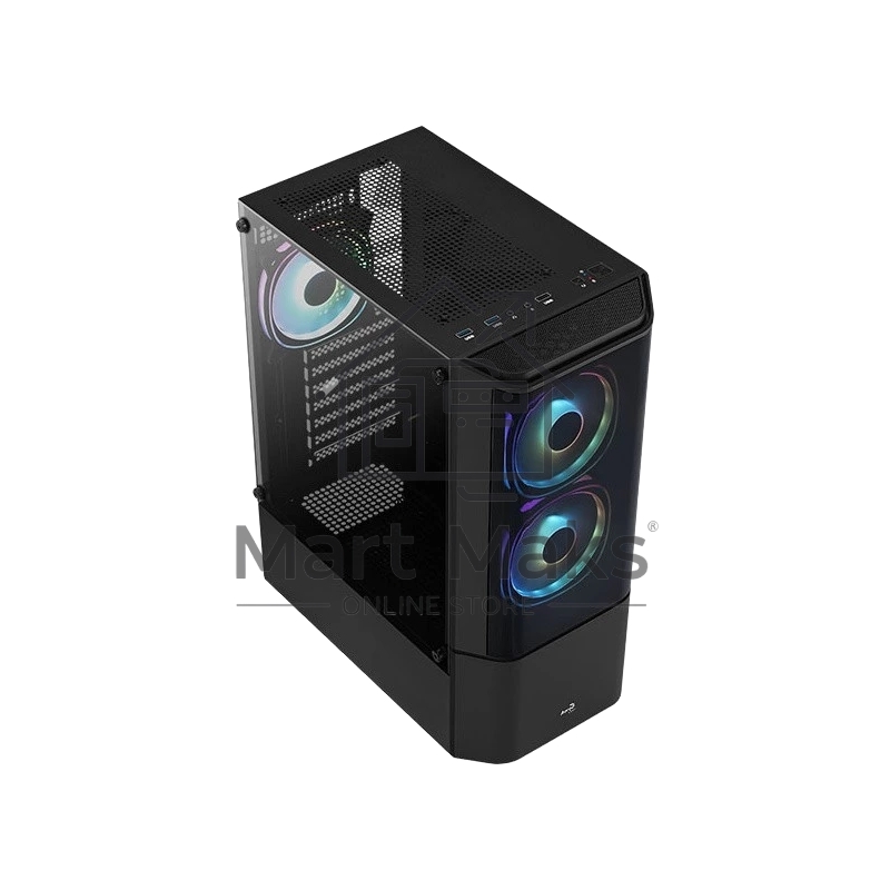 Компьютерный корпус MidTower Aerocool/Formula Quantum-G-BK-v2 черный без Б/п, ATX 3FRGb Fan on front panel
