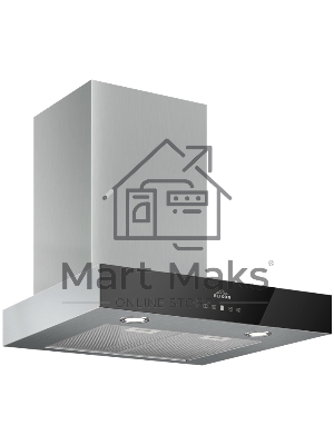 Вытяжка каминная Elikor Агат 60Н-1000-Е4Д серебристый/черный, 59 см, 1000 куб. м/ч, 59 дБ