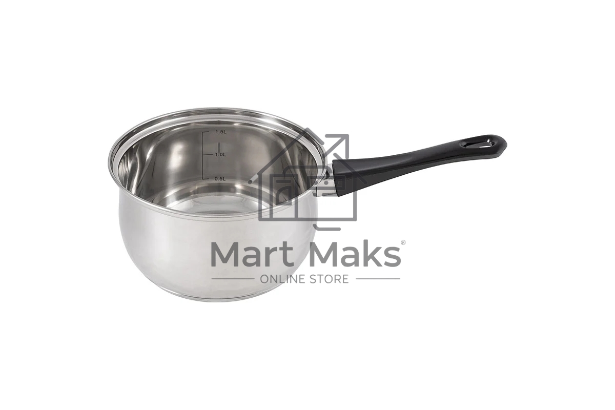 Ковш MALLONY BAK с крышкой, 1,9 л, нержавеющая сталь, с бакелитовой ручкой (009356)