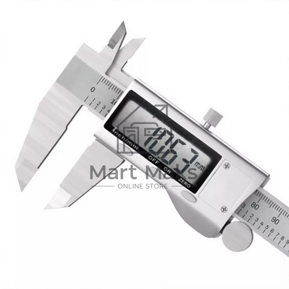 Электронный штангенциркуль Deli DL91150 150мм, метрическая/дюймовая конвертация, нержавеющая сталь, 3 кнопочное управление, светодиодный дисплей, 1,5В SR44.