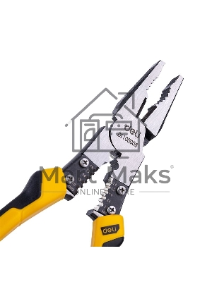 Комбинированные плоскогубцы многофункциональные Deli DL100008 215мм, (скручивание/зажим/резка/зачистка/обжим), сталь Cr-V, двухкомпонентная рукоять