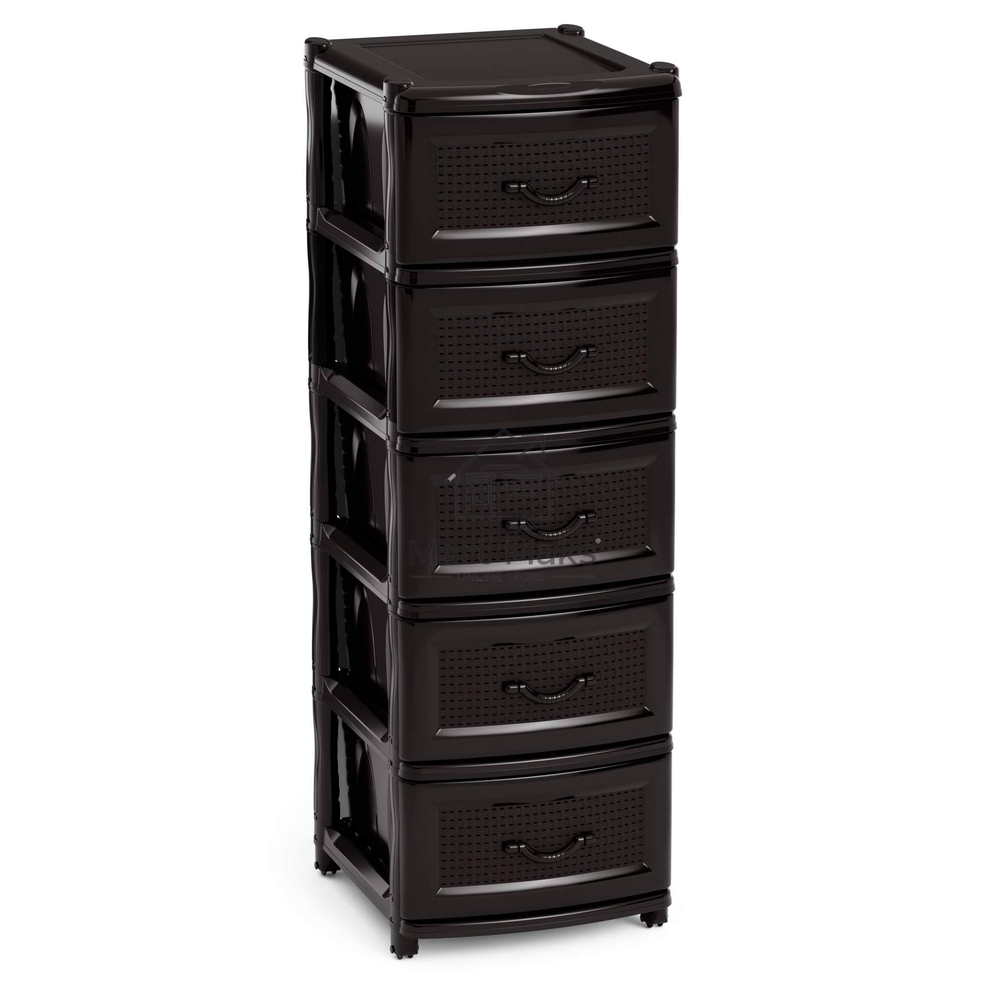 Комод Альтернатива М6498 Эконом, 5 секций, черный