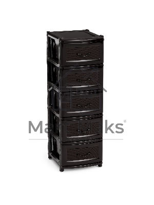 Комод Альтернатива М6498 Эконом, 5 секций, черный