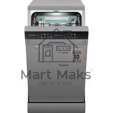 Посудомоечная машина Weissgauff DW 4539 Inverter Touch AutoOpen Inox, серебристый, 44.8 см, 10 компл., сушка конденсационная, 42 дБ, класс A+++
