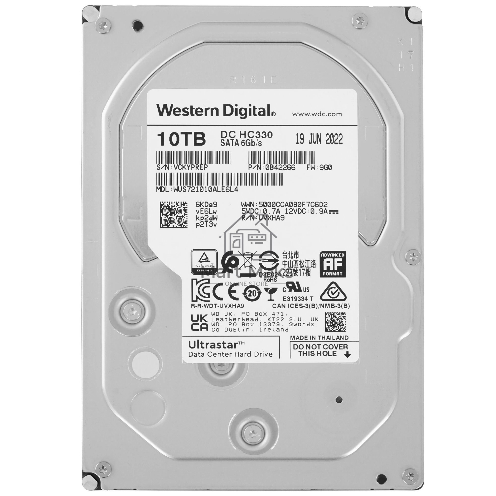 Жесткий диск Western Digital SATA 10Tb 7200RPM 6Gb/S 256MB DC HC330 0B42266
