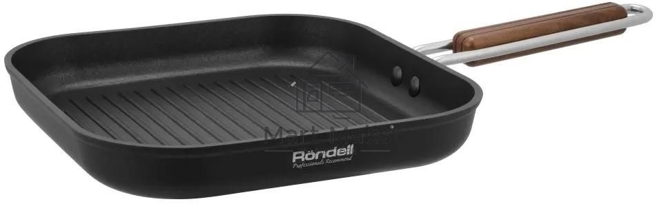 Сковорода-гриль Rondell Fjord RDA-1798, 26см, без крышки, черный