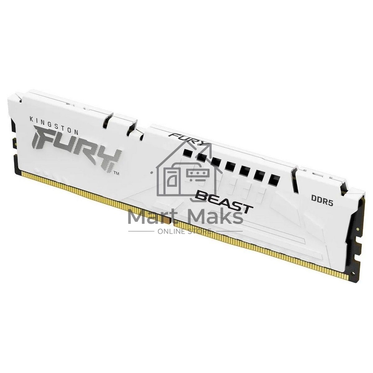 Оперативная память Kingston Fury Beast, DDR5, 16GB (1x16GB), 6000MHz, CL36, DIMM, с радиатором, белый