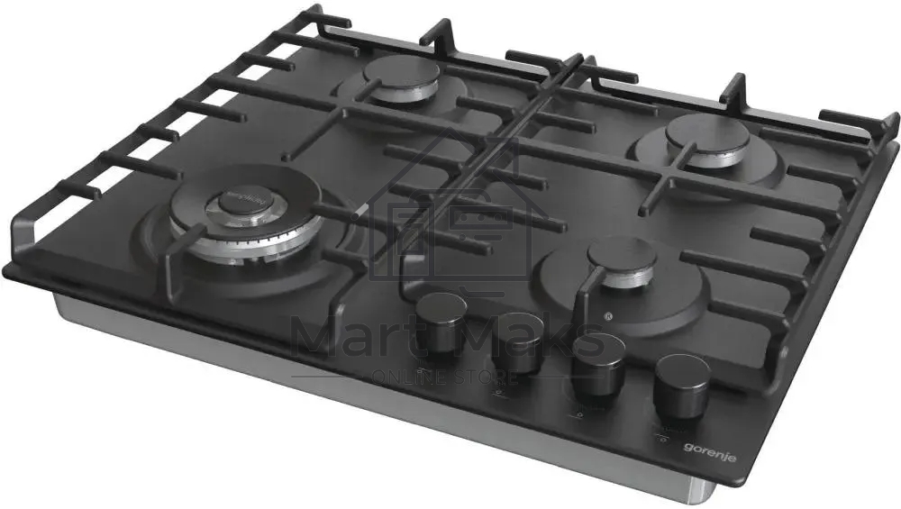 Газовая варочная панель Gorenje GW642SYB, 4 конфорки, эмалированная сталь, черный