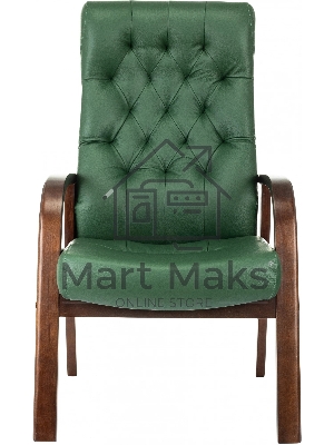 Кресло офисное Бюрократ T-9928WALNUT-CF, зеленый, кожа, на ножках, дерево