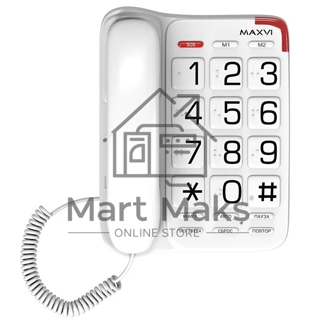 Телефон проводной Maxvi CB-01 белый