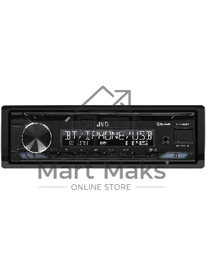 Автомагнитола JVC KD-X482BT, 1 DIN, Bluetooth, USB Type-A, AUX, съёмная панель