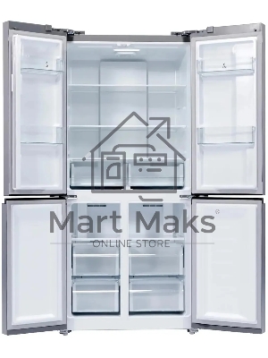 Холодильник LEX LCD450SsGID серый трехкамерный 288/129л морозилка снизу Side-by-Side