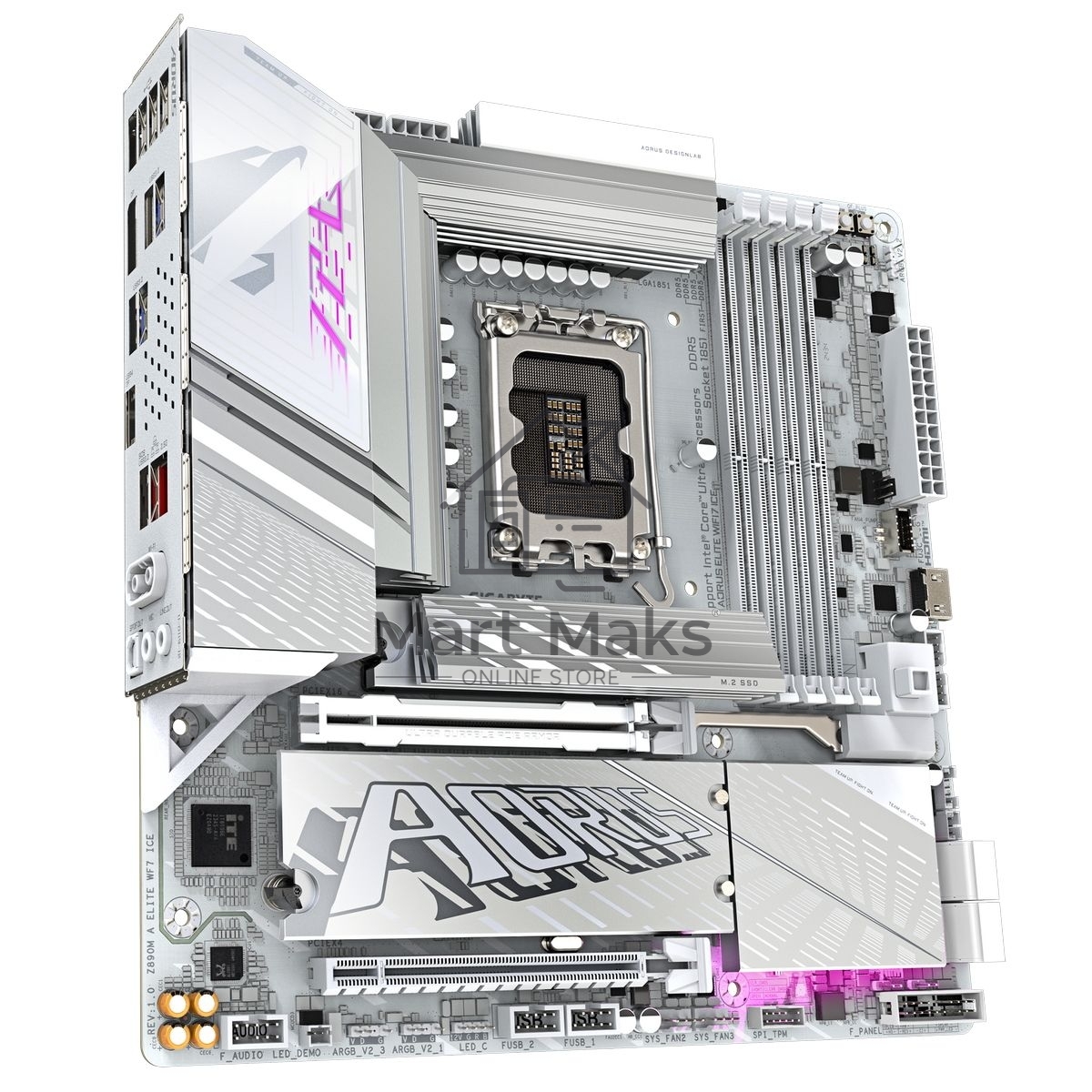 Материнская плата Gigabyte Z890M AORUS ELITE WIFI7 ICE, LGA 1851, Intel Z890, 4xDDR5, 4xSATA, 3xM.2, 1xPCIe 4.0 x4, 1xPCIe 5.0 x16, 1xDP, 1xUSB-C, 1x 2.5Gb LAN, 1xUSB-A 3.2 Gen 2, 4xUSB-A 3.2 Gen 1, 2x3.5 мм, TOSLINK, 7.1, 1xUSB4, mATX