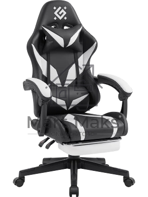 Кресло игровое Defender Aspect черный/белый, класс 4, PU, подножка