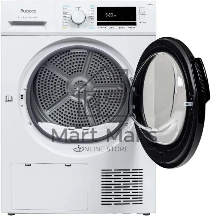 Сушильная машина Бирюса DM-MG8/03 белый, 8 кг, сушка - конденсационная, программ - 16, 59.5 x 84.5 x 60 см