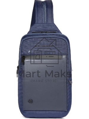Рюкзак слинг мужской Piquadro Orion CA6625S136/BLU синий ткань/натур.кожа