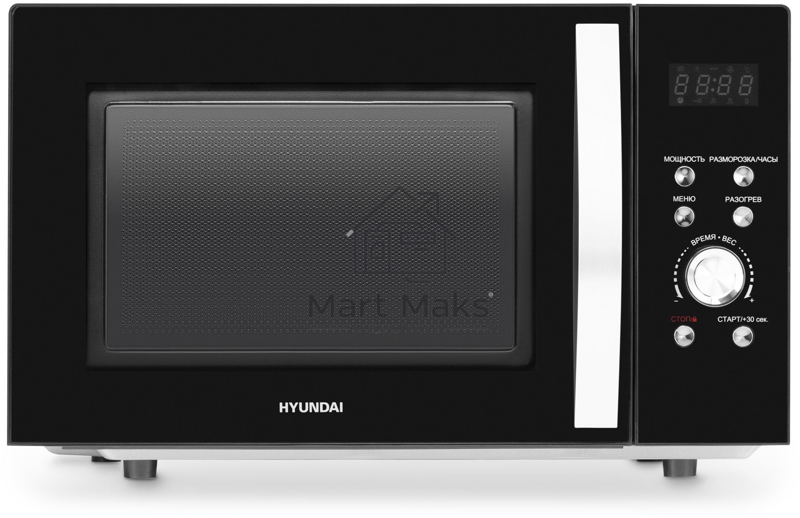 Микроволновая печь Hyundai HYM-D2078 черный 23л 800Вт кнопки, поворотный механизм