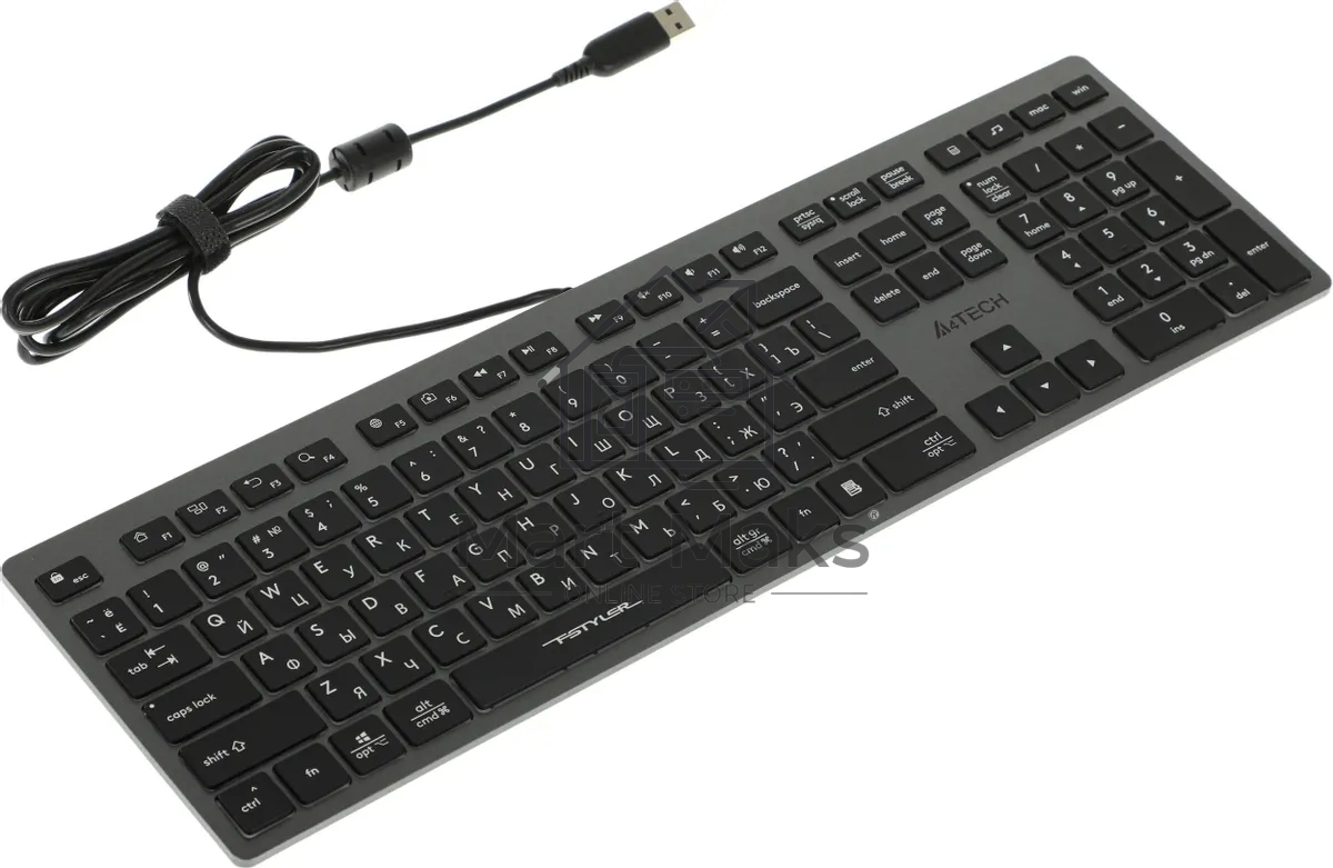 Клавиатура A4Tech Fstyler FX60H проводная, USB, серый/белый
