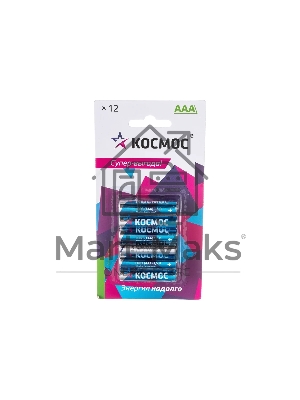 Элемент питания LR03 (АAA) 1.5V Alkaline 12BL, Космос (KOCLR03BL12)