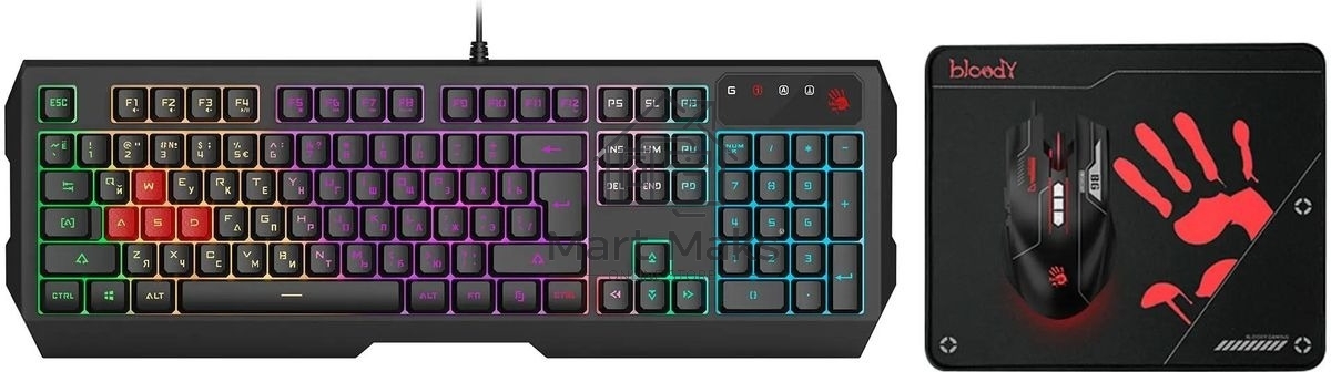 Комплект клавиатура+мышь A4Tech Bloody B1700 проводной, USB, 6000 DPI, чёрный