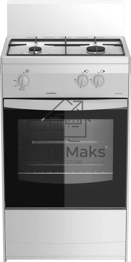 Плита газовая Darina 1AS GM 521 001 W белый/черный, конфорок 2 шт, духовка 45 л, 50 см x 85 см x 41 см