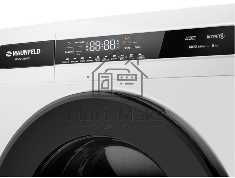 Стиральная машина Maunfeld MFWM148WH01 белый, загрузка фронтальная 8 кг, 1400 об/мин., класс: А+++