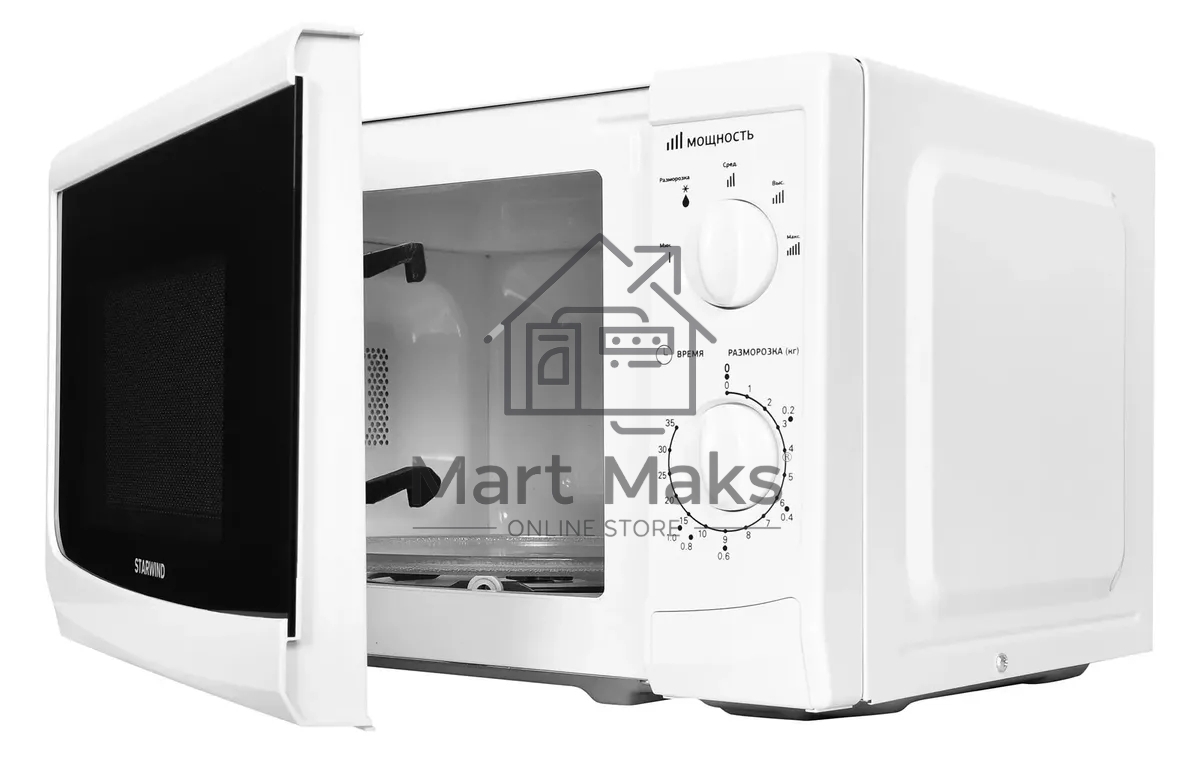 Микроволновая печь Starwind SWM5620 белый, 20 л, 700 Вт, переключатели - поворотный механизм
