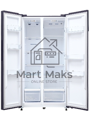 Холодильник LEX LSB530BlID wind черный стекло двухкамерный 283/183л морозилка слева, Total No Frost, Side by Side