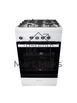 Плита газовая De Luxe 506040.24Г ЧР белый, конфорок 4 шт, духовка 54 л, 50 см x 85 см x 60 см