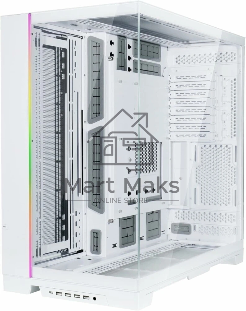 Компьютерный корпус LIAN LI O11 Dynamic EVO XL White, Large Case: EATX(under 280mm)/ATX/MICRO-ATX/MINI-ITX, 4xUSB 3.0, 1xUSB Type-C, 1xAudio, Included Fans: none