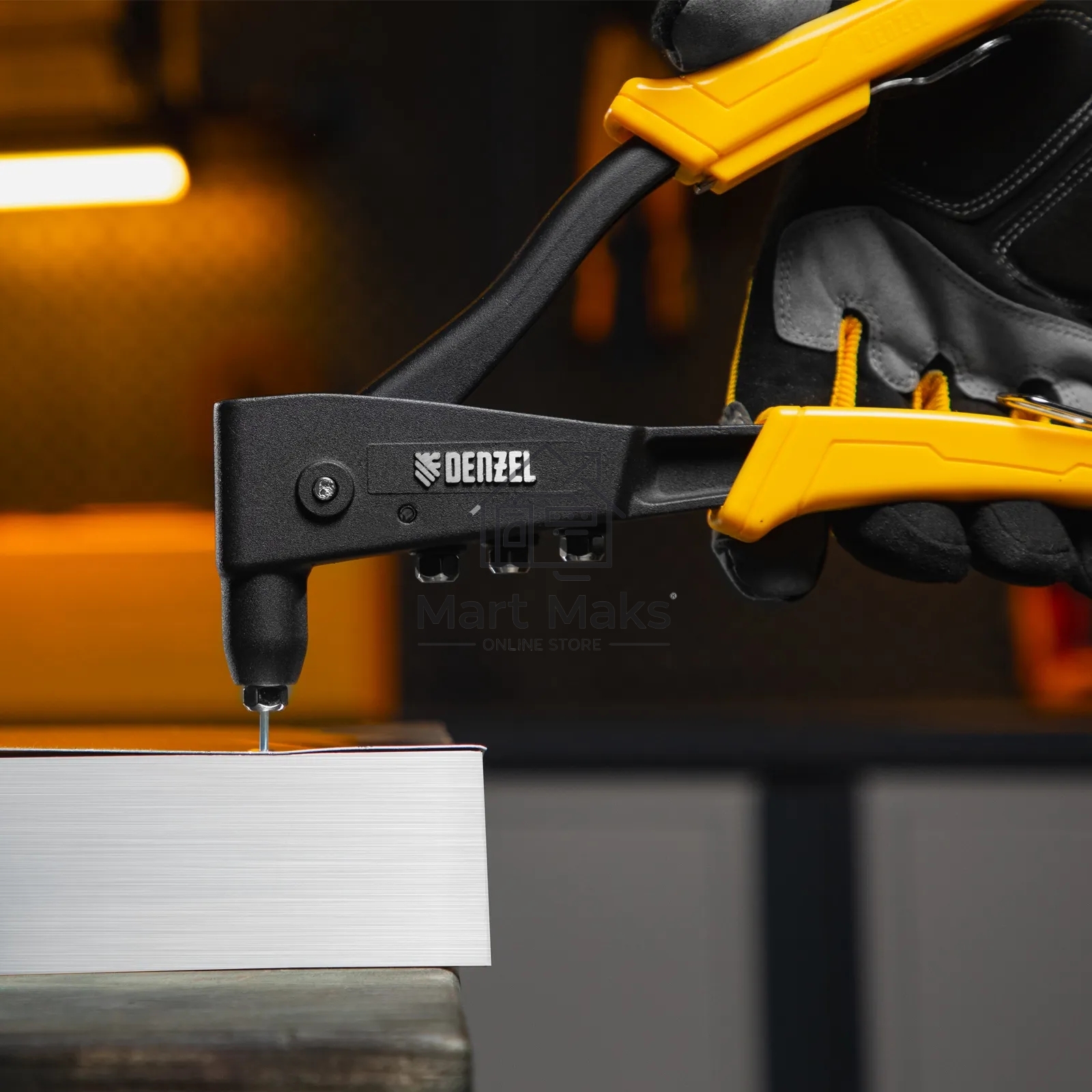 Заклепочник ручной Denzel 255 мм, литой, усиленный, заклепки 2,4-3,2-4,0-4,8 мм