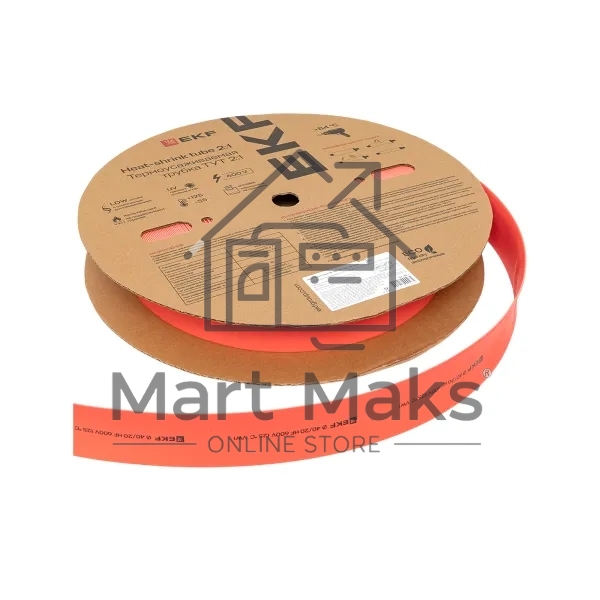 Трубка термоусаживаемая ТУТ нг 40/20 красная рулон EKF PROxima