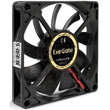 Вентилятор корпусной ExeGate EX08015S2P, 80 мм, 2000 об/мин, 20 дБ, 2-pin, без подсветки