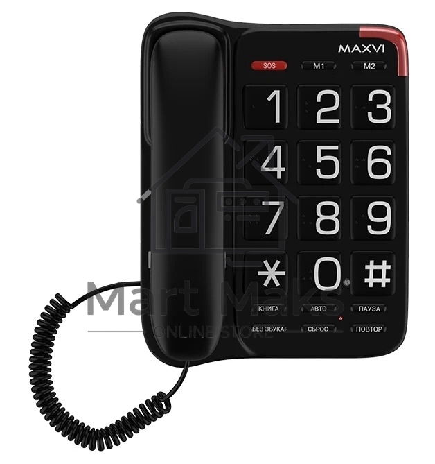 Телефон проводной Maxvi CB-01 черный