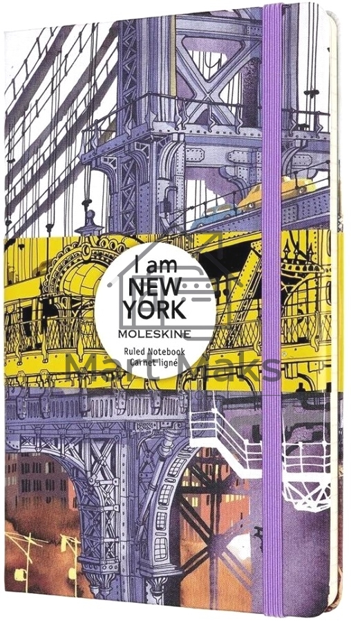 Блокнот Moleskine LIMITED EDITION I AM NEW YORK LEQP060IAMNY Large 130х210мм, 240 страниц, слоновая кость страницы линейка, твердая обложка, белый