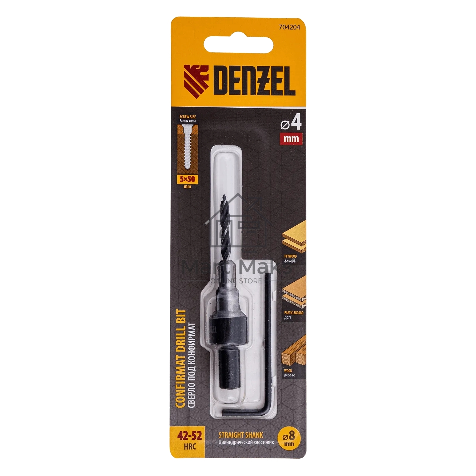 Сверло-зенкер под конфирмат Denzel 4 мм