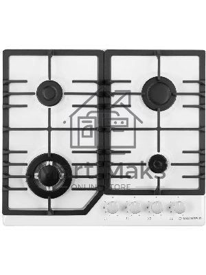 Газовая варочная панель Maunfeld EGHE.64.43CW/G, 4 конфорки, эмалированная сталь, белый