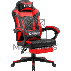 Кресло Defender CRUISER BLACK/RED черный/красный, экокожа, подставка для ног