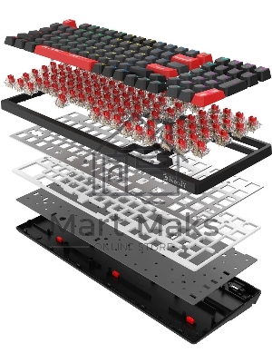 Клавиатура A4Tech Bloody WS98 механическая беспроводная USB черный/красный (WS98)