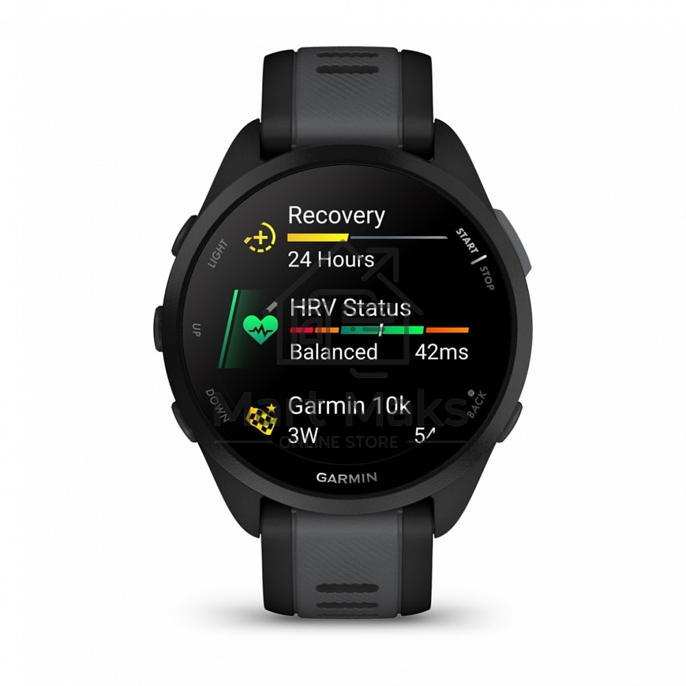 Смарт-часы Garmin Forerunner 165 черный, серый ремешок 43мм