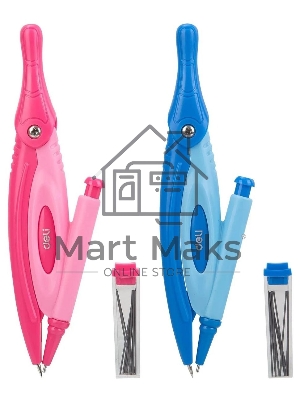 Циркуль Deli EG20002, в комплекте: набор грифелей