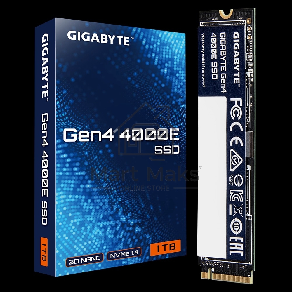 Накопитель SSD Gigabyte 4000E, 1Tb, PCIe 4.0 x4, M.2 2280, NVMe, R/W 4000/3900