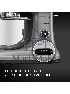 Миксер планетарный Hyundai HYM-S8551 1600 Вт, 5 л, серебристый