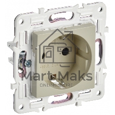 Розетка IEK SKANDY SK-R04B (SK-R14-16-K10) с заземлением, с защитными шторками 16А, бежевый Розетка IEK SKANDY SK-R04B (SK-R14-16-K10) с заземлением, с защитными шторками 16А, бежевый