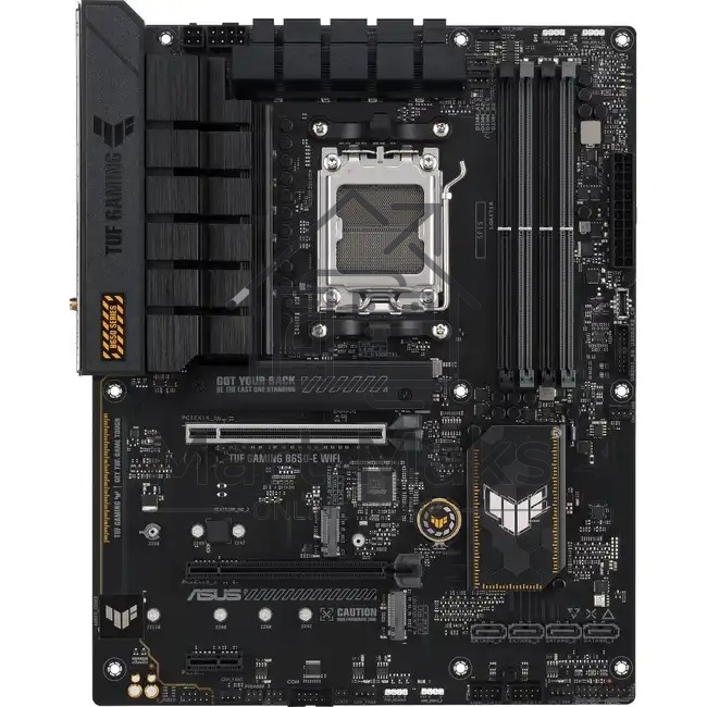 Материнская плата ASUS TUF GAMING B650E-PLUS WIFI, AM5, AMD B650, 4xDDR5, 4xSATA, 3xM.2, 1xPCIe 5.0 x16, 1xPCIe 4.0 x4, 2xPCIe 4.0 x1, 1xDisplayPort, 1xHDMI, 1x2.5Gb LAN, Wi-Fi 6E, Bluetooth 5.3, 1xUSB-C 20Gbps, 3xUSB-A 10Gbps, 6xUSB-A 2.0, 5x3.5 мм, 7.1,