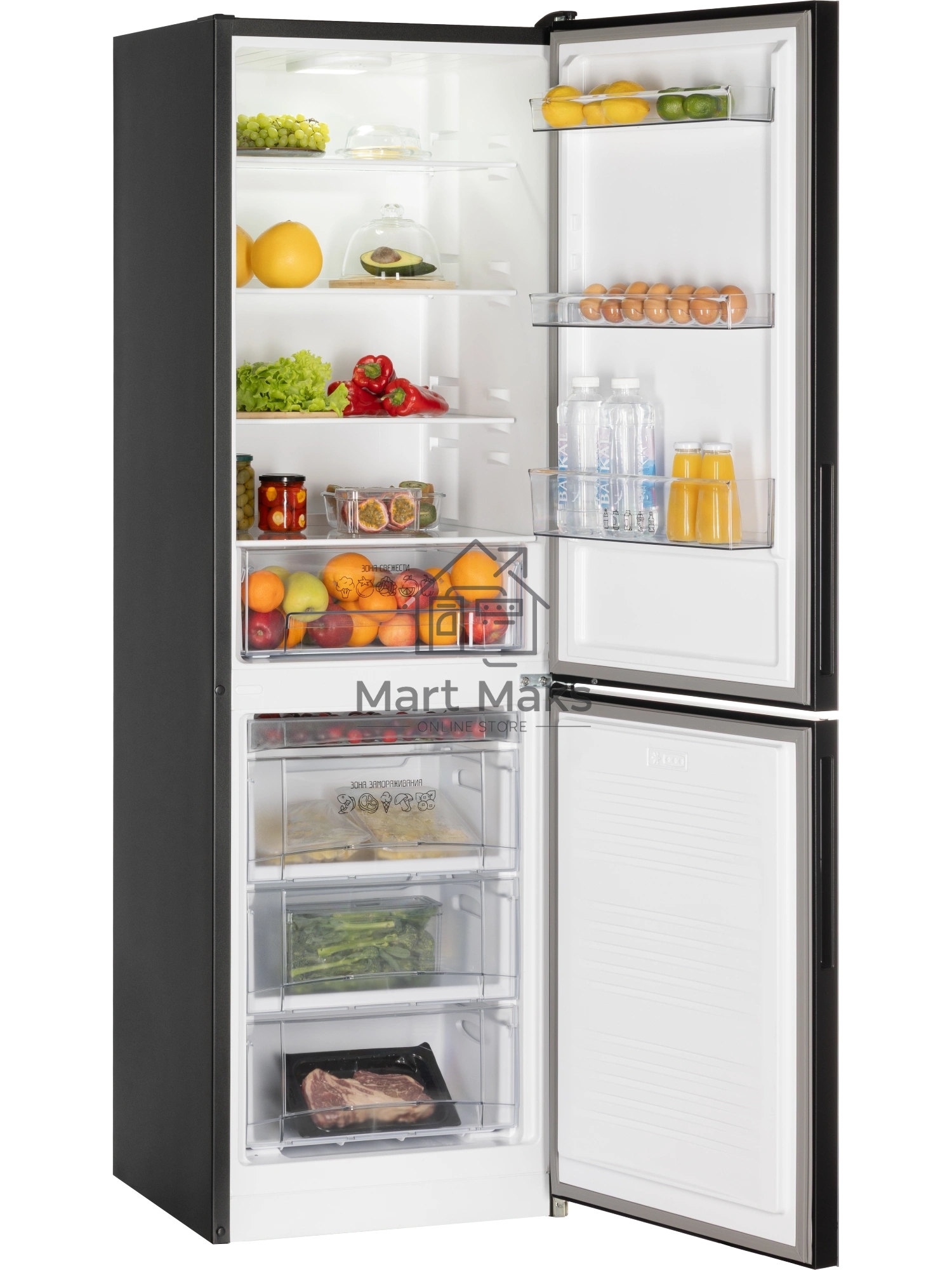 Холодильник Nordfrost NRG 162NF DTM темный титан двухкамерный 205/105л морозилка снизу, No Frost