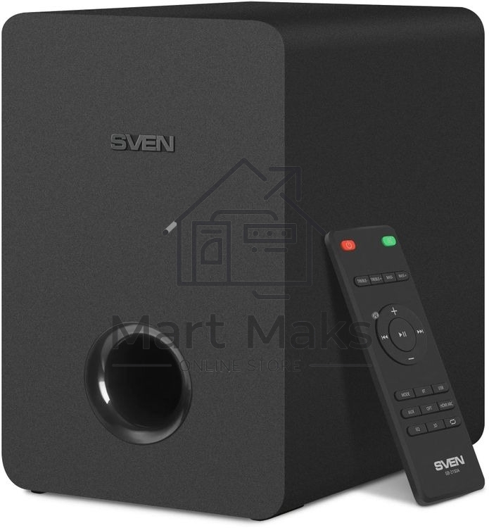 Саундбар SVEN SB-2150A черный (2 x 40W, Bluetooth сабвуфер 100W, пульт ДУ, LED-дисплей, HDMI, USB)