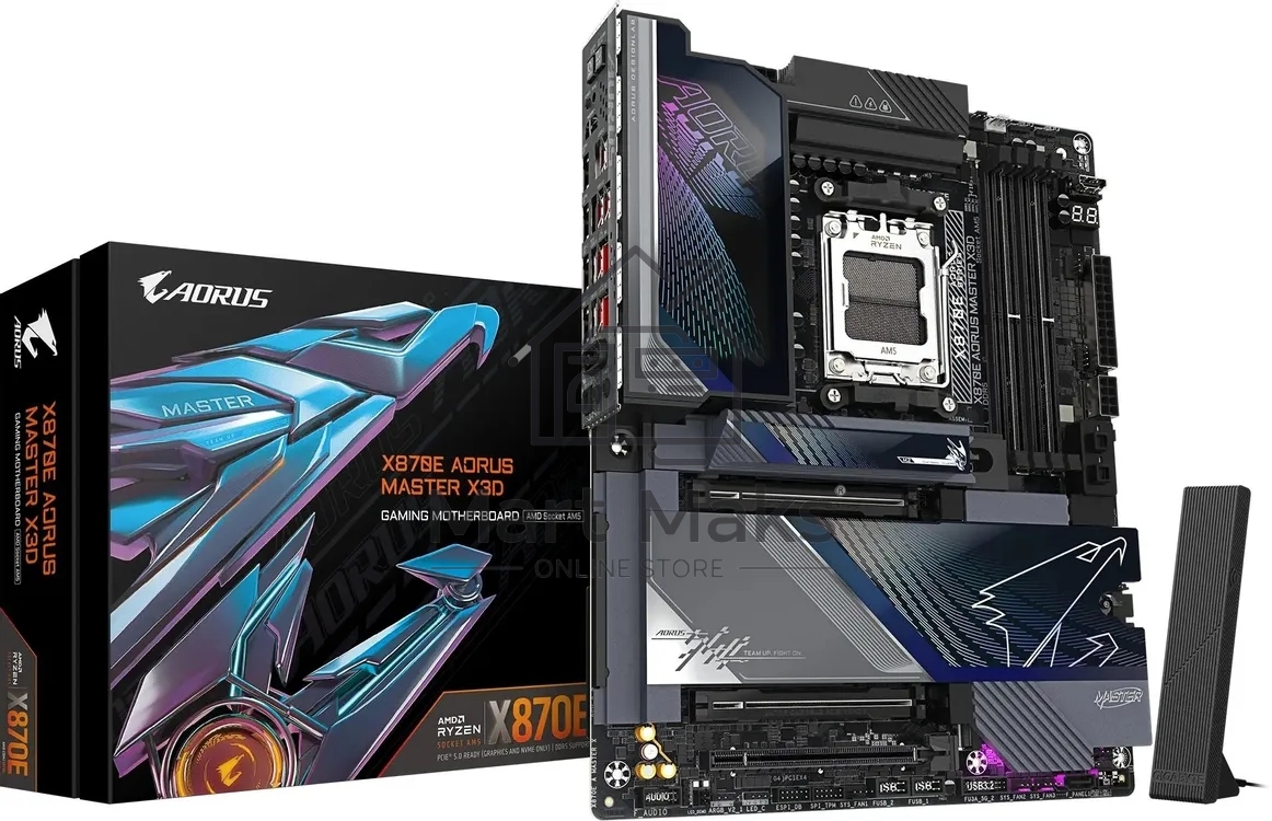 Материнская плата Gigabyte X870E A MASTER X Socket AM5 AMD X870E 4xDDR5 ATX AC`97 8ch(7.1) 1P 10Gigabit + 1P 5Gigabit RAID+HDMI