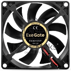 Вентилятор корпусной ExeGate EX08015S2P, 80 мм, 2000 об/мин, 20 дБ, 2-pin, без подсветки